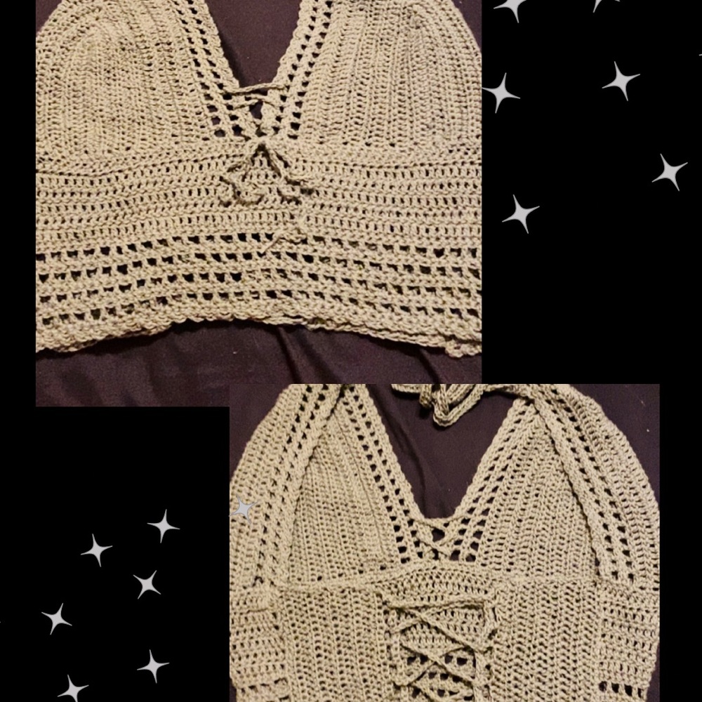 Plus Size Adjustable Sage Green Handmade Crochet Bralette